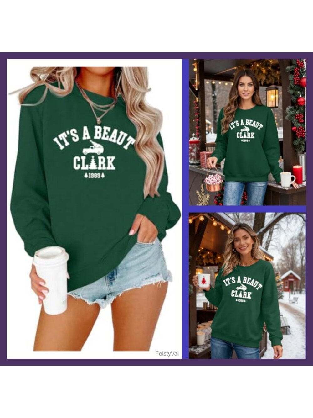 Christmas Sweatshirt for Women It's A Beaut Clark Crew Neck Pullover